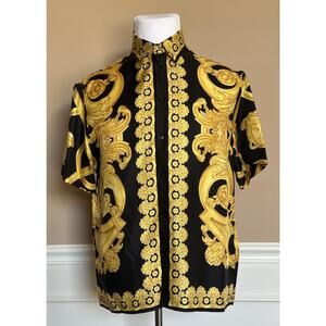 Men's Black and Gold Baroque Shirt